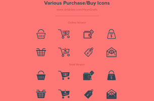 Various outline purchase icons