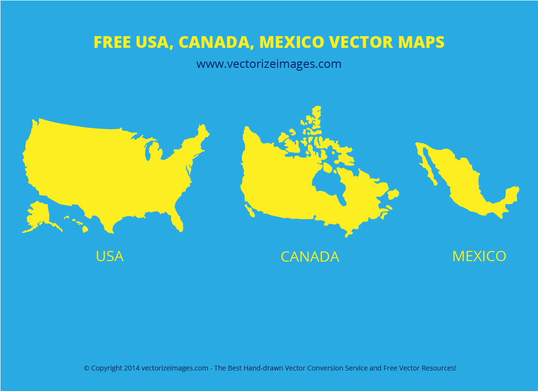 Free USA Canada Mexico Vector Maps