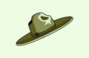 Green slouch hat vector