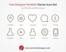 Free Designer Portfolio Vector Icon Set