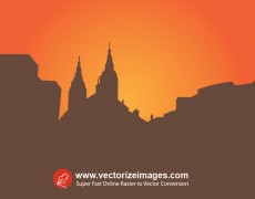 Catholic Church Silhouette Vector Art