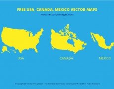 Free USA Canada Mexico Vector Maps