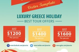 Summer holiday travel flyer 